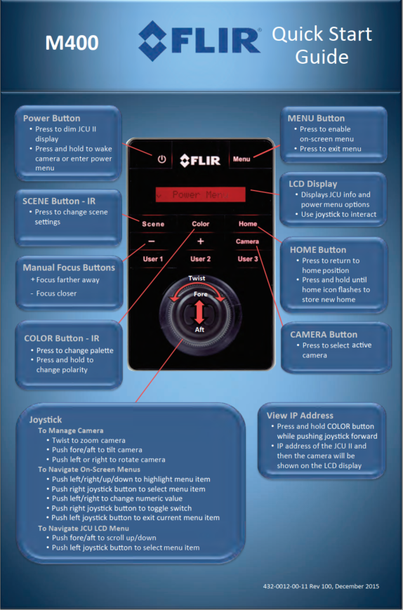 FLIR Maritime JCU1 and JCU2 Controls
